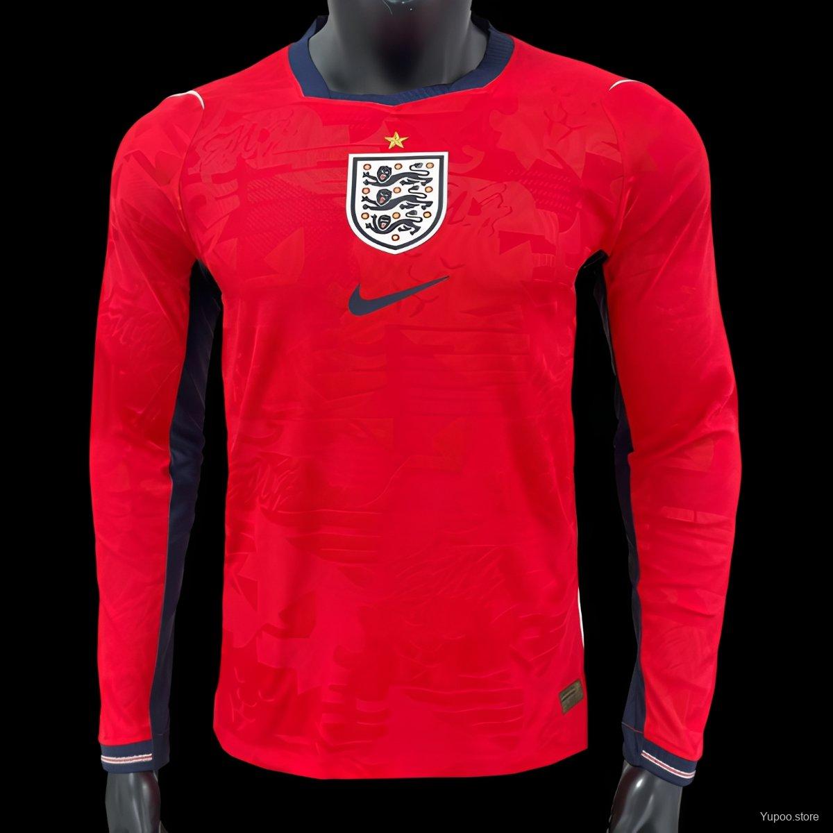Camiseta de fútbol Inglaterra 2026 VISITANTE MANGA LARGA VERSION JUGADOR